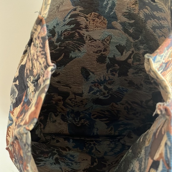 Cat Tote Bag Crazy Cat Lady Pet Teacher Vet Reusable Tapestry Grannycore cottage - Picture 5 of 8